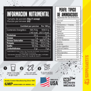 Proteína hidrolizada de suero de leche 43 SUPPLEMENTS